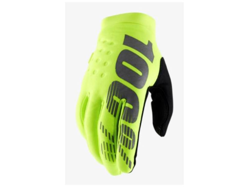 Cyklistické rukavice BRISKER, 100% (fluo žltá)